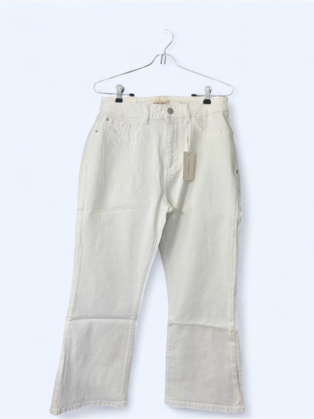 NWT Y2K Warp + Weft Cream Flare Jeans